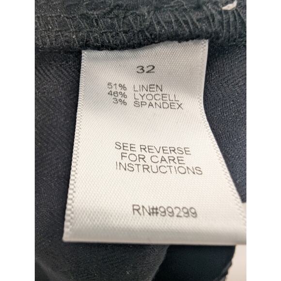 NWT Evereve Beth High Rise Linen Blend Wide Leg Pant in Bold Black - Picture 8 of 8